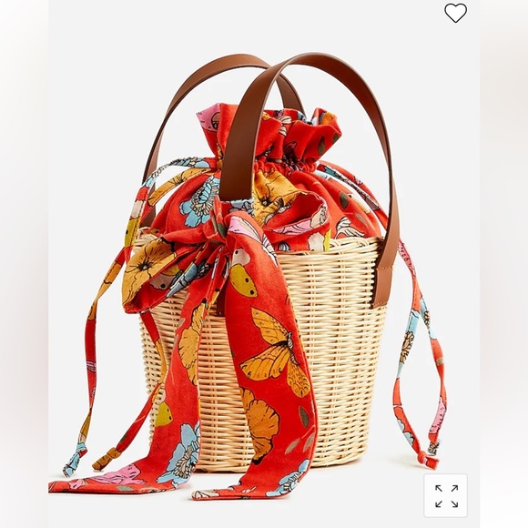 J. Crew Bags Nwt X Jcrew Wicker Bag In Red Blooms
